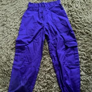womens purple cargo pants size small